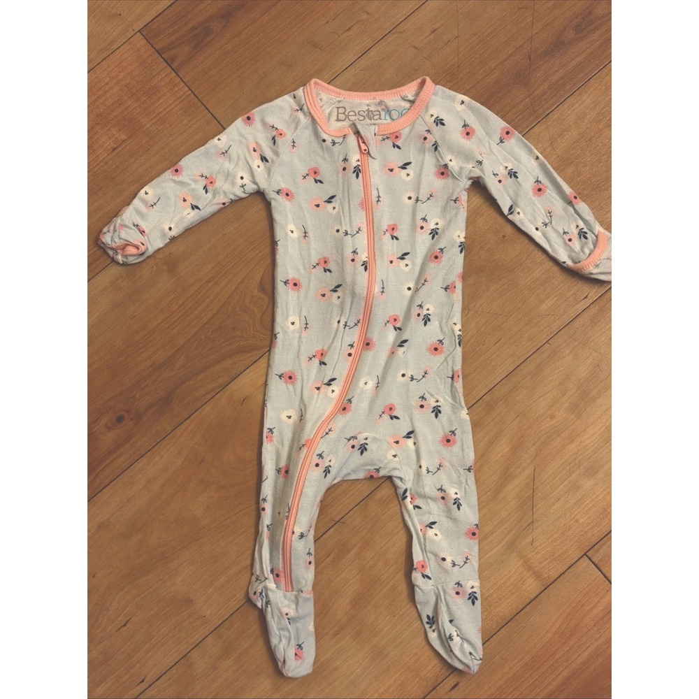 Bestaroo Baby Girls Newborn Bamboo 0- Months Floral Footed Sleeper Pajamas